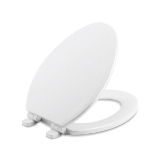 Kohler® 20454-0 Ridgewood® Toilet Seat, Elongated Bowl, Closed Front, Wood, White, Slow Close Hinge