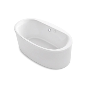 Kohler® 1966-GH-0 Sunstruck® Heated Air Bath With Straight Shroud, BubbleMassage™, Oval Shape, 65-1/2 in L x 35-1/2 in W, Center Drain, White