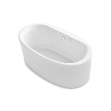 Kohler® 1966-GH-0 Sunstruck® Heated Air Bath with Straight Shroud, BubbleMassage™, Oval Shape, 65-1/2 in L x 35-1/2 in W, Center Drain, White