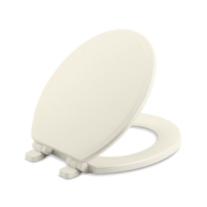 Kohler® 20455-96 Ridgewood® Toilet Seat, Round Bowl, Closed Front, Wood, Biscuit, Slow Close Hinge