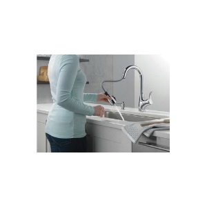 Peerless® P7901LF-SD-W Pull-Down Kitchen Faucet, Apex®, 1.5 gpm Flow Rate, Polished Chrome, 1 Handle, 2 Faucet Holes, Function: Traditional