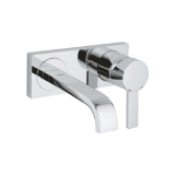 GROHE 1930000A Small Vessel Bathroom Basin Mixer with Metal Plate, Allure, 2-3/4 in Spout, 4-5/16 in Center, StarLight® Polished Chrome, 1 Handle