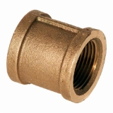 Merit Brass XNL111-24 Straight Pipe Coupling, 1-1/2 in Nominal, FNPT End Style, 125 lb, Brass, Rough, Import