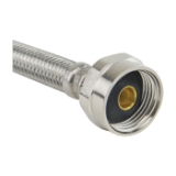 PlumbShop® PLS1-12DLM F PLS1-DLM Flexible Toilet Connector with Metal Nut, 3/8 x 7/8 in Nominal, Compression x Ballcock End Style, 12 in L, 125 psi Working, Reinforced PVC/Braided Stainless Steel