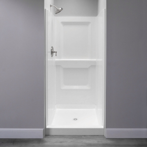 ELM® 736SWHT Durawall Shower Wall with Smooth Side Walls, 73-1/4 in H, Fiberglass