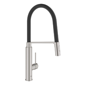 GROHE 31492DC0 Semi-Pro Concetto™ Kitchen Faucet with Integrated Temperature Limiter, 1.75 gpm, Swivel Spout, SuperSteel, 1 Handle