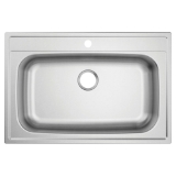 Moen® GS181631BQ Sink, Stainless Steel, 28 in L x 16-1/16 in W x 7 in D Bowl, 1 Faucet Hole, 33 in L x 22 in W, Drop-In Mount, 18 ga Stainless Steel