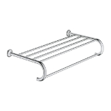 GROHE 40660001 Essentials Authentic Multi-Towel Rack, 23 in L x 11 in W x 4-3/4 in H, StarLight® Polished Chrome