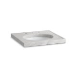 Kohler® 3023-WH Kathryn® Console Tabletop, 24 in L x 22 in W, 8 in Faucet Hole Spacing, White Carrara Marble