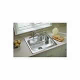 Sterling® 11403-4-NA Self-Rimming Kitchen Sink with SilentShield® Technology, Southhaven®, Satin, Rectangle Shape, 21 in L x 15-1/4 in W, 4 Faucet Holes, 25 in L x 22 in W x 6-1/2 in H, Top Mount, 20 ga Stainless Steel