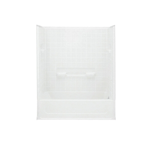 Sterling® 61040120-0 Bath/Shower, All Pro®, 60-1/4 in L x 31-1/2 in W x 74 in H, Solid Vikrell®, White