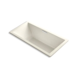 Kohler® 1834-96 Underscore® Bathtub with Centre Drain, Soaking, Rectangular Shape, 72 in L x 36 in W, Center Drain, Biscuit