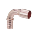 Viega 44320 PureFlow® 90 deg Elbow, 1/2 in, Crimp x Fitting, Copper