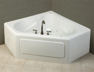 Oasis® Tartane CTG-S-470 OND Corner Tub, Soaking Therapy, 60" x 60" x 22-1/2", Front Center Drain, Gel-Coated, White