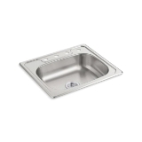 Sterling® 14631-4-NA Kitchen Sink with SilentShield® Technology, Middleton®, Luster, Rectangle Shape, 4 Faucet Holes, 25 in L x 22 in W x 6 in H, Top Mount, 20 ga Stainless Steel