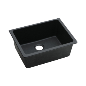 Elkay® ELGU2522BK0 Kitchen Sink, Classic®, Black, 22-5/16 in L x 16-7/16 in W x 9-1/2 in D Bowl, 24-5/8 in L x 18-1/2 in W x 9-1/2 in H, Undermount, Quartz