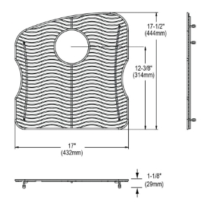 Elkay® LkWOBG1819SS Bottom Grid, 17 in L x 17-1/2 in W x 1-1/8 in H