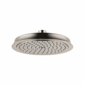 Hansgrohe 28421821 1-Jet Shower Head, Raindance C 180 AIR, 2.5 gpm, 1 Spray, Wall Mount, 8-3/8 in Dia Head, Brushed Nickel