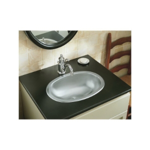 Sterling® 1186-0 Lavatory Sink, Oval Shape, 13-14 in L x 10-1/2 in W x 5 in H, Drop-In/Under Mount, 20 ga Stainless Steel, Mirror
