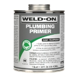 Weld-On® 14030 Low VOC Plumbing Primer With Applicator Cap, For Use With All Types, Classes and Schedules of PVC and CPVC Pipe and Fittings, Clear, 1 qt Container