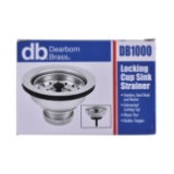 Dearborn® DB1000 Locking Cup Sink Basket Strainer, Stainless Steel