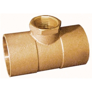 EPC 10037414 4712R Solder Pipe Reducing Tee, 1/2 x 1/2 x 1/4 in Nominal, C x C x FNPT End Style, Brass