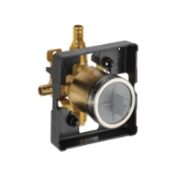 DELTA® R10000-PFS-PX MultiChoice® Universal Prefab Shower Rough-In Valve Body, 1/2 in PEX Crimp Inlet x 1/2 in PEX Crimp Outlet, Forged Brass Body