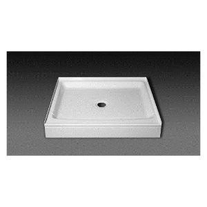 Oasis® SB-3636 Center Drain, 1-Piece Shower Base, 36" x 36" x 4", Fiberglass Composite, White