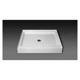 Oasis® SB-3636 Center Drain, 1-Piece Shower Base, 36" x 36" x 4", Fiberglass Composite, White