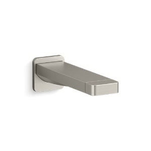 Kohler® 23510-BN Parallel® Wall Mount Bathtub Spout, 1-1/8 in Dia Max Hole, 6-1/4 in Spout Reach, Vibrant® Brushed Nickel