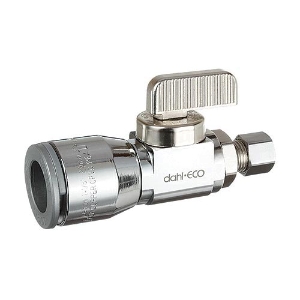 dahl 511-QG3-30 dahal-Eco™ mini-ball™ QUICK-GRIP™ Straight Supply Stop, 1/2 x 1/4 in Nominal, Quick-Grip x Compression End Style, Brass Body, Polished Chrome