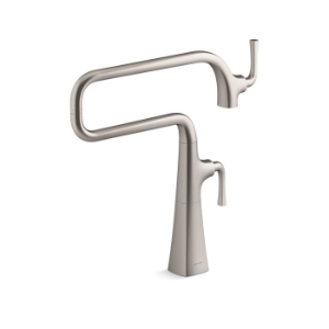 Kohler® 22067-VS Graze™ Pot Filler Faucet, 3.2 gpm Flow Rate, Swing Spout, Vibrant® Stainless, 1 Handle