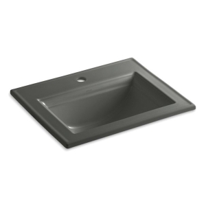 Memoirs® Elegant Self-Rimming Bathroom Sink With Overflow, Rectangular, 22-3/4 in W x 18 in D x 8-7/8 in H, Drop-In Mount, Vitreous China, Thunder™ Gray