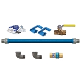 WATTS® Blue Hose™ 0241276 1675 Moveable Gas Connector Kit, 3/4 in Nominal, 48 in L, Stainless Steel