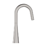GROHE 32283DC3 Ladylux® Pull-Down Kitchen Faucet, 1.75 gpm, Supersteel, 1 Handle, 1 Faucet Hole, Residential