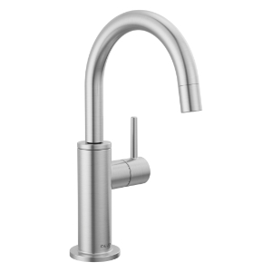 DELTA® 1930-AR-DST Contemporary Round Beverage Faucet, 1.5 gpm Flow Rate, Arctic Stainless, 1 Handle, Commercial/Residential