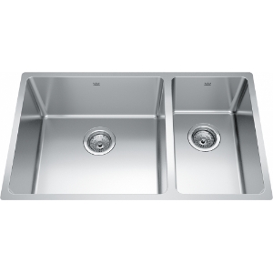 Kindred BCU1831R-9N Brookmore 30.6-in LR x 18.2-in FB x 9-in DP Undermount Double Bowl Stainless Steel Sink