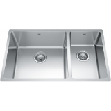 Kindred BCU1831R-9N Brookmore 30.6-in LR x 18.2-in FB x 9-in DP Undermount Double Bowl Stainless Steel Sink