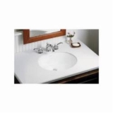 Sterling® 442040-0 Bathroom Sink with Overflow, Wescott®, Oval Shape, 17 in L x 13 in W x 7-7/8 in H, Under Mount, Vitreous China, Glossy White