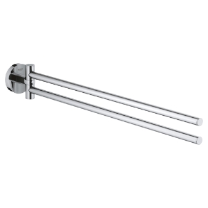 GROHE 40371001 Double Towel Bar, Essentials, Brass, StarLight® Polished Chrome