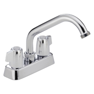 DELTA® 2131LF Classic™ Laundry Faucet, 4 in Center, Polished Chrome, 2 Handles