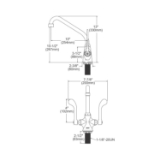 Elkay® LK500HA10T4 Classroom Faucet, 1.5 gpm Flow Rate, Arc Tube Spout, Polished Chrome, 1 Handle