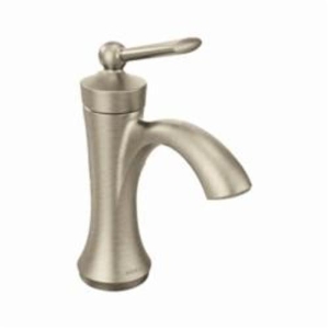 Moen® 4500BN Bathroom Faucet, Wynford™, 1.5 gpm Flow Rate, 5 in H Spout, 1 Handle, Pop-Up Drain, 1 Faucet Hole, Brushed Nickel, Function: Traditional