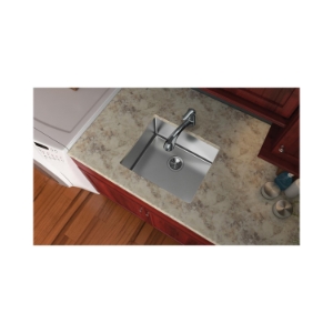 Elkay® PLAFRU191610 Pursuit™ Laundry Sink, Rectangle Shape, 18-1/2 in W x 10 in D x 21-1/2 in H, Undermount, Stainless Steel, Polished Satin