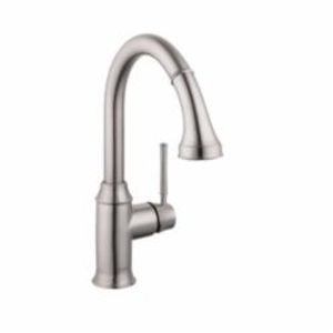 Hansgrohe 04216800 Pull-Down Prep Kitchen Faucet, Talis C, Steel Optik, 1 Handle, 1.75 gpm