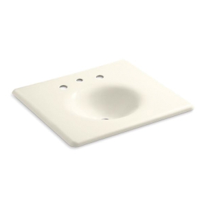 Kohler® 3048-8-96 Iron/Impressions® 25" Enameled Cast Iron Vanity Top With Integrated Round Sink, Biscuit