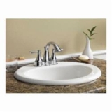Gerber® G0012834CH Maxwell® Self-Rimming Bathroom Sink With Consealed Front Overflow, Oval Shape, Drop-In Mount, White