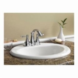 Gerber® G0012834CH Maxwell® Self-Rimming Bathroom Sink with Consealed Front Overflow, Oval Shape, Drop-In Mount, White