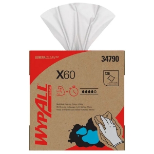 WypAll* 34790 X60 High Tech Disposable Wiper, Hydroknit*, White