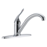 DELTA® 100LF-HDF HDF® Kitchen Faucet, 1.5 gpm Flow Rate, 8 in Center, Swivel Spout, Chrome, 1 Handle